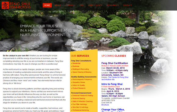 Feng Shui Connections Web Site Screenshot